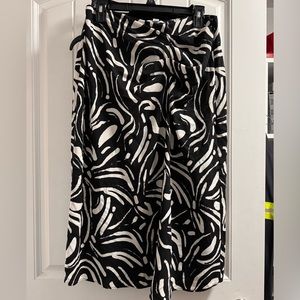 Black and White Midi Skirt